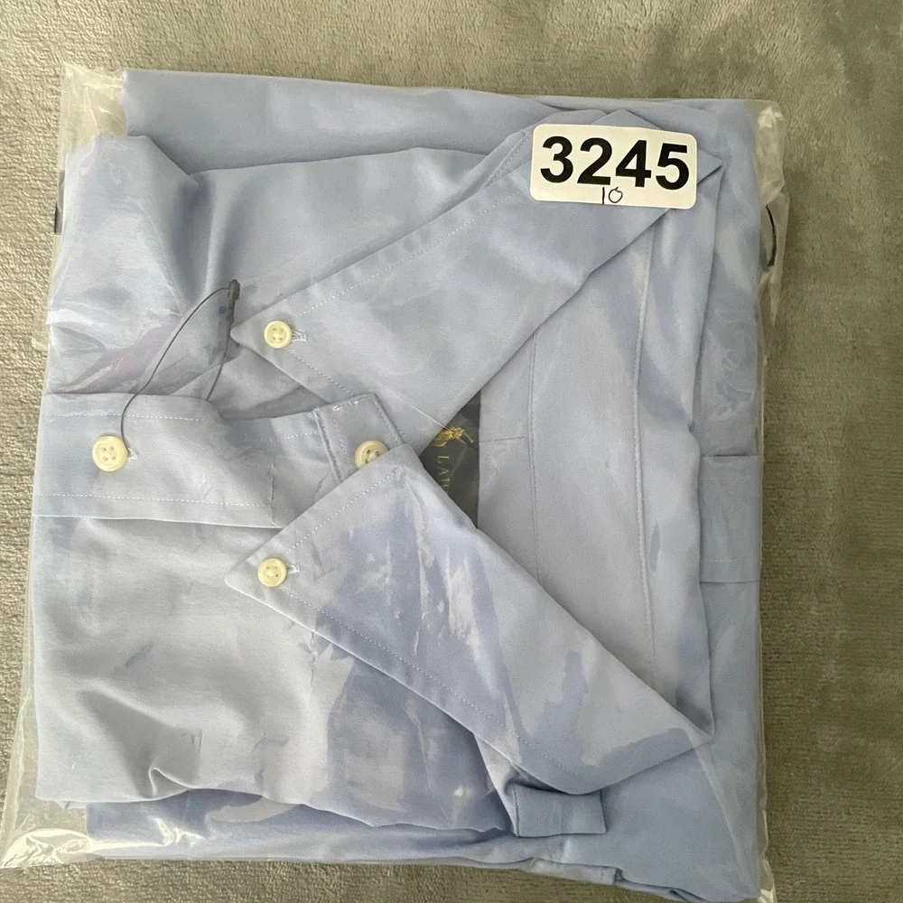Ralph Lauren Button Down Men 2XB Blue Performance Stretch Long Sleeve Shirt NWOT